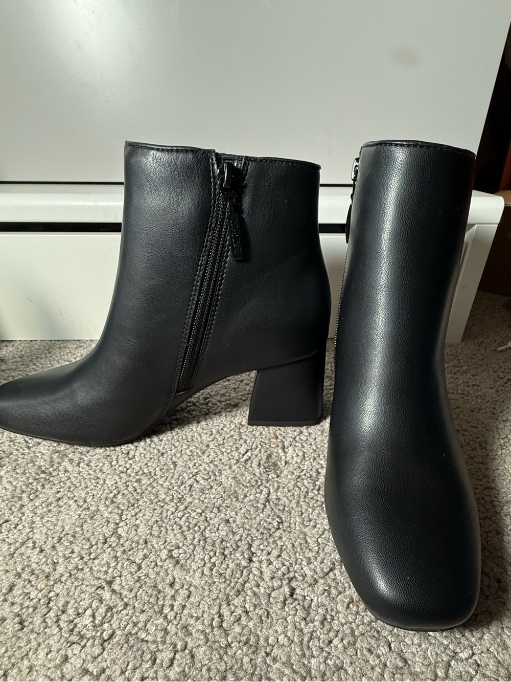 Michael Shannon Black Block Heel Ankle Boots